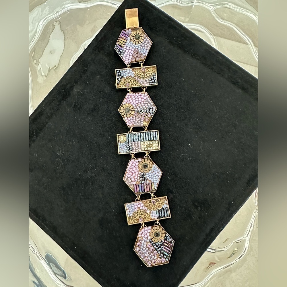 Art Deco Design Bracelet, Mosaic Beaded Pattern